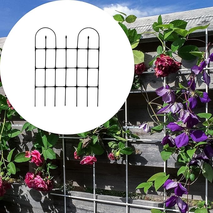 Garden Trellis for Climbing Plants Outdoor Rustproof Plant Supported Frame Privacy Screen 35.43inchx47.24inch- Black