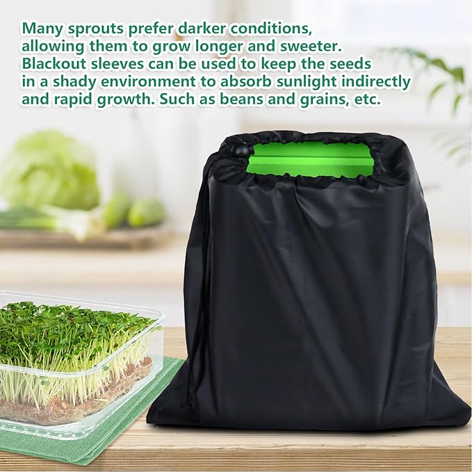 Stackable Sprouter Kit 4 Tier Space Saving Multipurpose Micro Vegetable Growing Tray for Bean Sprouts Microgreens (with Sunshade)