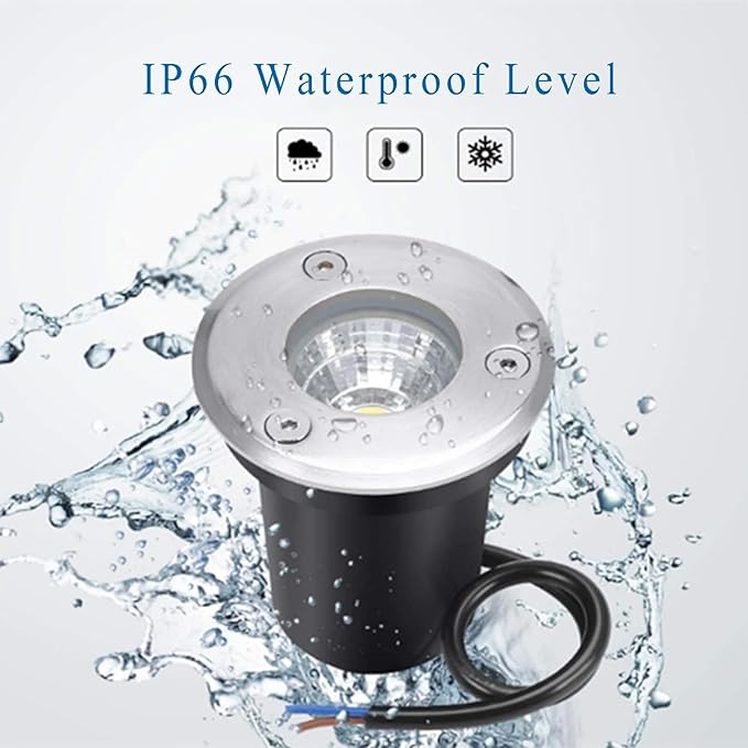 Square Ground Landscape Light - Outdoor Underground Light LED Outdoor Spotlight Waterproof IP66 Landscape Lights AC85-110V Recessed Outdoor Underground Light For Terrace Pathway Lawn (Warm Wh