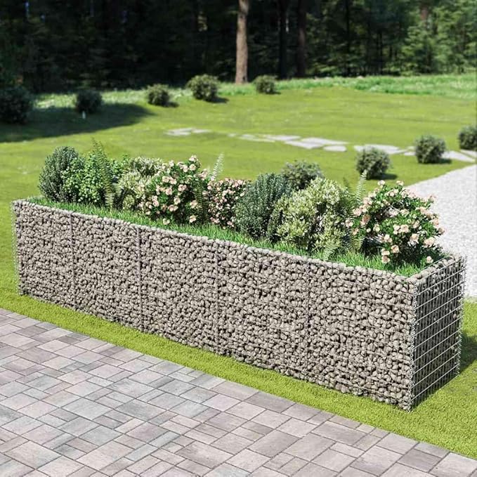 Galvanized Steel Large Outdoor Raised Garden Bed 177.2 x 35.4 x 39.4 in Rectangular Elevated Planter Box for Patio Lawn Balcony