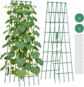 Suteck A-Frame Cucumber Trellis 59.4 2 Pack - Metal Garden Trellis for Cucumbers Peas Beans &amp Climbing Plants Foldable Outdoor &amp Indoor Vegetable Support for Raised Beds Patios &amp Back