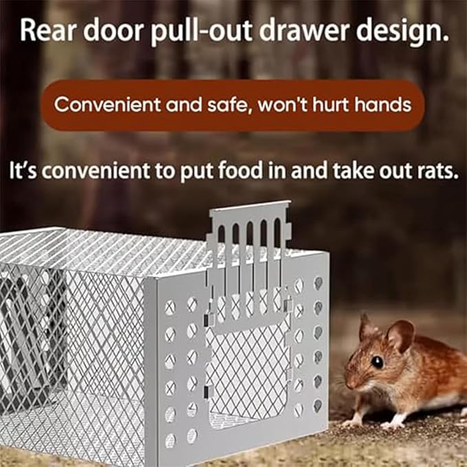 Eaglever Mouse TrapEaglever Stainless Steel Mouse Trap Stainless Steel Continuous Mouse Cage Trap Easy to Set Mice Catcher for Indoor and Outdoor (1)