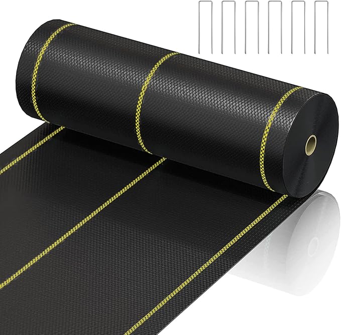 3'X100' Black Weed Control Fabric Heavy Duty 70g for Garden Yard Commercial Driveway and Vegetable Planting (1 Pack)