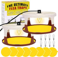 Flea Traps for Inside Your Home 2 Pack Indoor Flea Light Electric Bed Bug Insect Killer with 8 Sticky Pads &amp 8 Light Bulb Replacement Natural Pest Control w/Glue Discs Refills Safe for Kid Pet