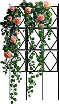 Foldable Plant Trellis for Climbing Flowers | Easy Assembly Garden Trellis Climbing Frame | for Indoor Outdoor Vines Flowers Potted Plants - Black(W60xH120CM(2.0x3.9FT))