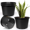7 Gallon Plastic Nursery Pots 15 Inch Large Plastic Pots for Plants Round Plant Pots with Drainage Holes Flower Pots for Outdoor Indoor Plants Gardening Gifts for Women (5-Pack Black)