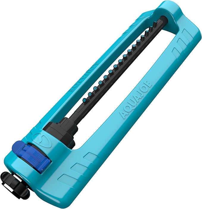 Aqua Joe SJI-OMS16 Indestructible Oscillating Sprinkler with Adjustable Spray and Metal Base 3600 Sq. Ft. Coverage Max 70-Foot Distance and 37.8-Foot Width