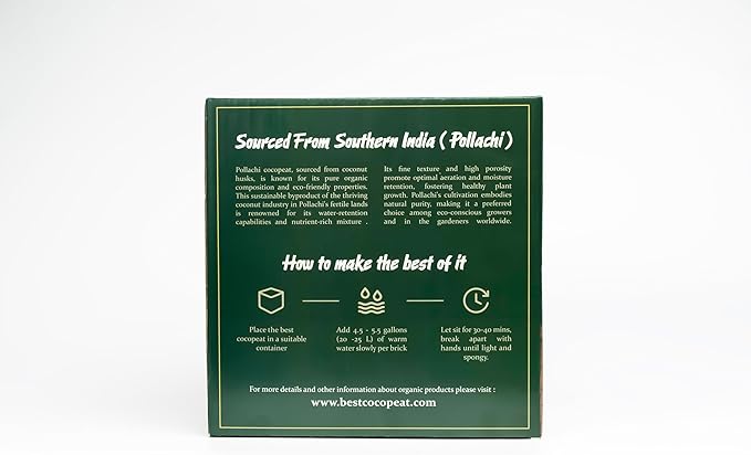 Premium Coco Coir Brick | 11 Pound Coconut Fiber Block | Organic Veggie Mix Coconut Husk Compressed Growing Medium | Perfect As Greenhouses Hydroponics Garden Soil | 100% Organic &amp Eco-Friendly