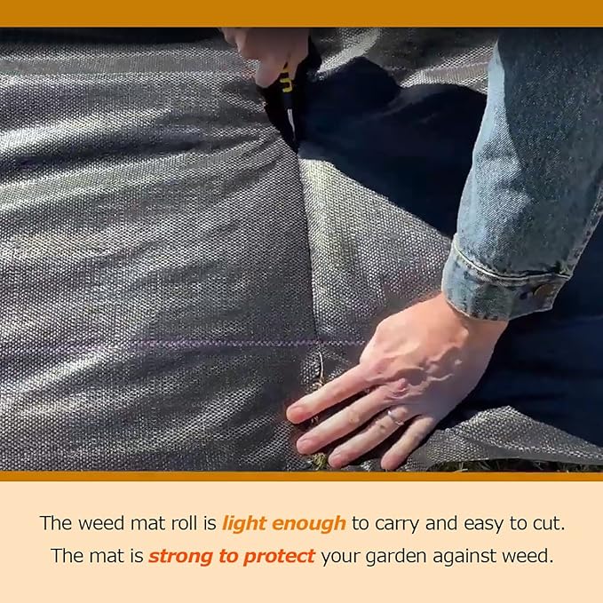 Ashman Landscape Fabric Weeds Blocking Mat 3' x 50' Heavy-Duty Weeds Barrier Protection for Gardens and Landscaping
