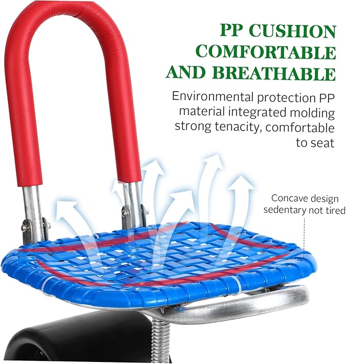 Rolling Garden Seat with 360° Rotation Height Adjustable Stool for Comfortable Gardening