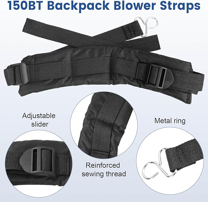 QCG 150BT Shoulder Strap Harness Compatible with Husqavarna 150BF 150BT 170BF 170BT 350BF 350BT 370BFS 370BTS Backpack Blower Replace 511803001 511802901 Left &amp Right Shoulder Strap Set