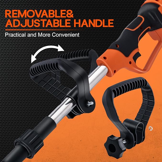 CHANGE MOORE 21V Cordless Leaf Blower with Battery and Charger Foldable 550W Brushless Motor Handheld Electric Blowers 2X 3Ah Batteries Portable Leaf Blower for Lawn Care Garden Garage Orange