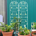 Sturdy Metal Garden Trellis for Climbing Plants – Rust-Resistant Outdoor Plant Support with Decorative Lattice Design (4 Pack-Cream White)