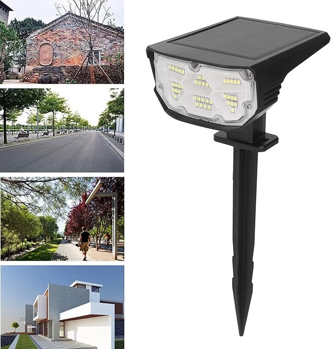 Topyond IPX7 Waterproof Solar Landscape Spot Light with 4 Brightness Settings for Outdoor Patio