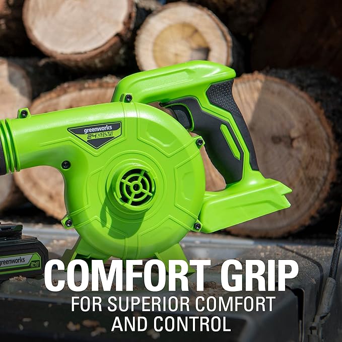Greenworks 24V (90 MPH / 180 CFM / 200+ Compatible Tools) Cordless Shop Blower 2.0Ah Battery and Charger Included