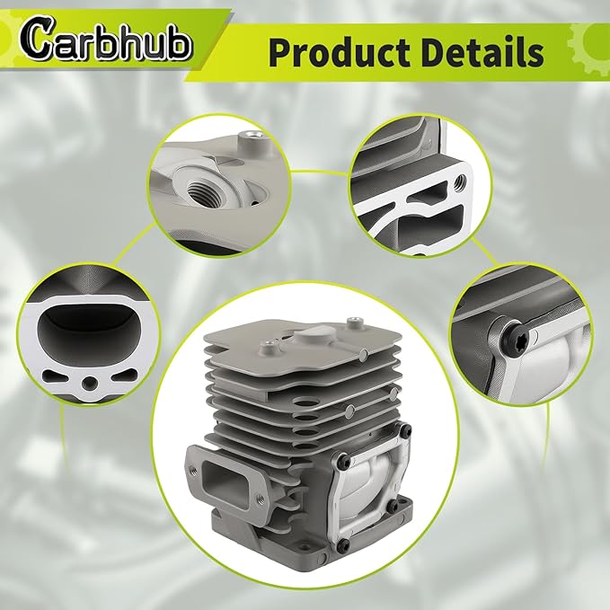 Carbhub P100006300 Cylinder for Echo PB-8010 PB-9010 for Shindaiwa EB810 EB810RT Backpack Blowers with P100012460 Piston Kit