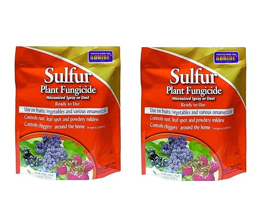 BONIDE Products INC 142 Sulfur Plant Fungicide Organically Controls Rust Leaf Spot and Powdery Mildew 4 lbs (2)
