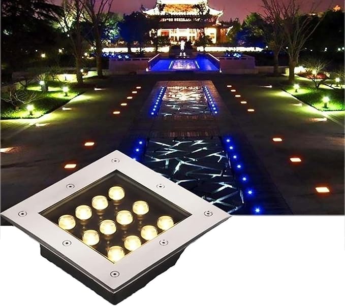 Outdoor Buried Lights - Ground LED Landscape Lamp IP67 Waterproof Recessed Spotlight 12V Low Voltage Well Lights for Yard Deck Garden Lawn Patio Lighting(Blue Light3 W)