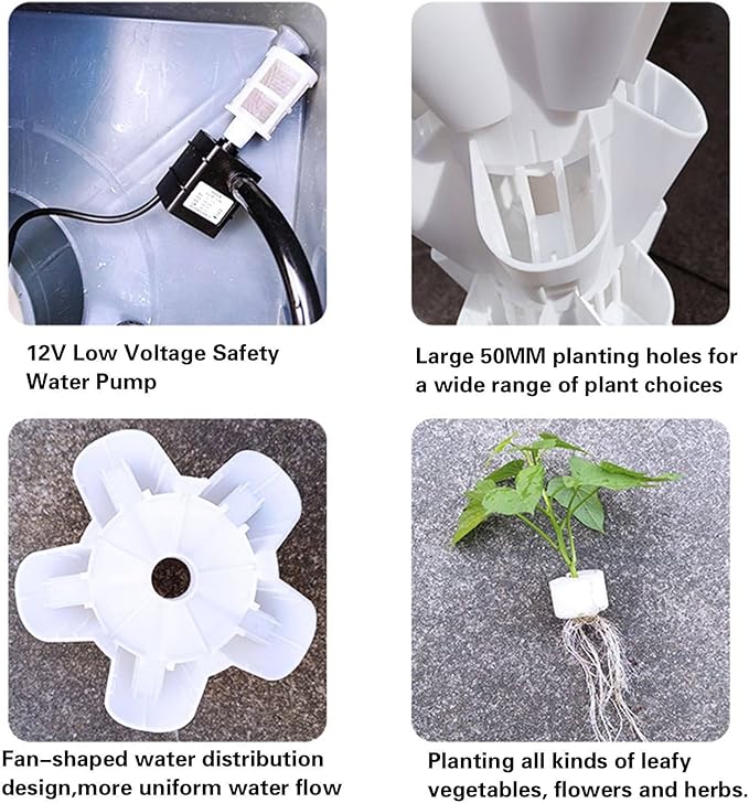 Plant Hydroponic GrowingIndoor Smart Garden KitHydroponics Growing Indoor Garden Vertical Garden Planter for Gardening LoverGrey-8floors