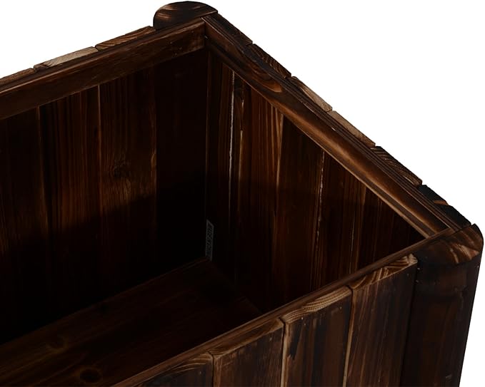 Outsunny 48 x 20 x 18 Raised Garden Bed Raised Planter Box Wooden Planter Raised Bed with Drainage Gaps &amp Lightweight Build Natural Wood