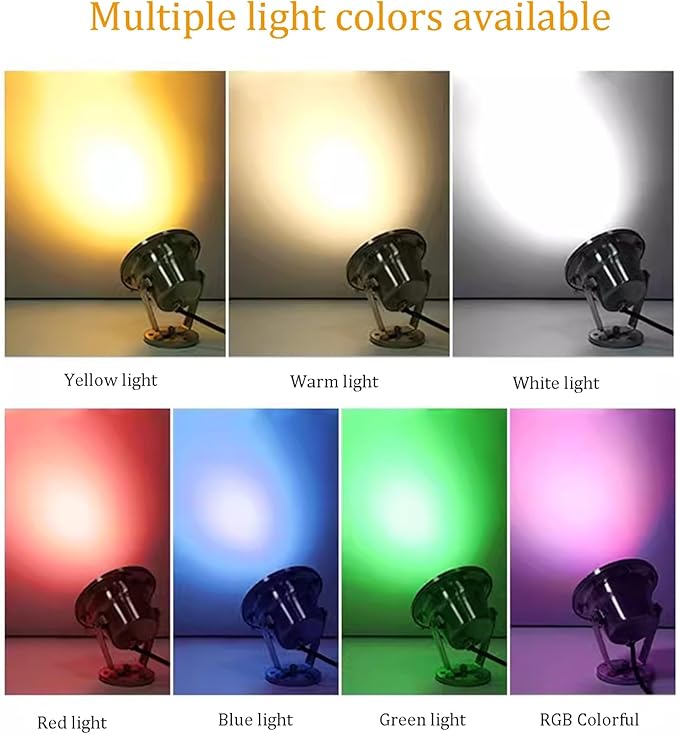 IP68 Waterproof Submersible Spotlights - Low Voltage AC12/24V LED Pond Lights for Outdoor Garden &amp Pool Landscape Lighting