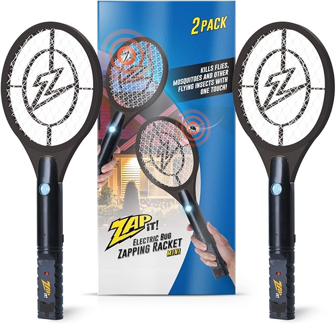 ZAP IT! Bug Zapper Rechargeable Bug Zapper Racket 4000 Volt USB Charging Cable 2 Pack