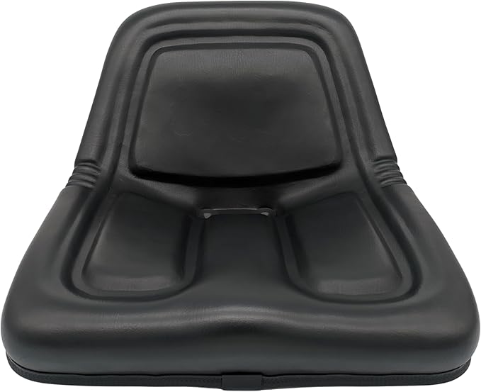 Universal Lawn Mower Tractor &amp Equipment Seat – 1 YEAR WARRANTY – Mid-Back Black Vinyl Drain Holes – Fits Cub Cadet Craftsman Husqvarna Toro MTD Snapper Murray Bad Boy