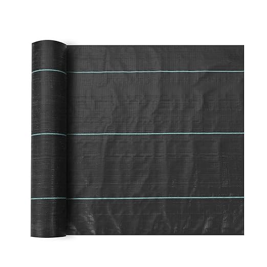 13ft x 108ft Weed Barrier Fabric 5oz Woven Geotextile Fabric Under Gravel Heavy Duty Landscape High Permeability for Driveway Garden Beds Construction Projects Polypropylene Black