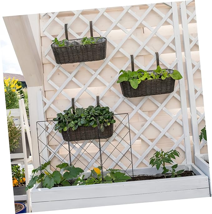 Toyvian Folding Iron Plant Support Rack for Climbing Vines and Flowers Garden Trellis Stand with Strong Stable Frame Multi Use Plant Bracket for Vegetables and Outdoor Gardening