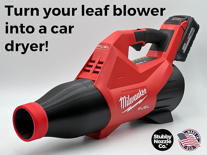 Stubby Car Drying Nozzle for Milwaukee M18 Fuel Leaf Blowers - Single Battery Gen III (3017-20)