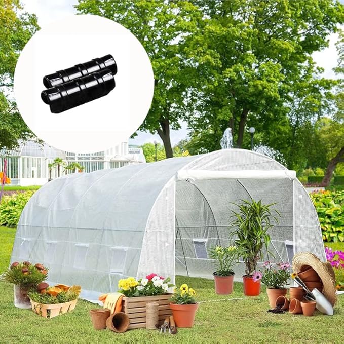 60PCS Greenhouse Clips 1 Inch Greenhouse Clamps Black Plastic Clamps Garden Buildings Tube Clips for PVC Pipe Greenhouse Films Sunshade Nets Row Covers Shelters Farming Gardening