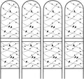 4 Pack Large Garden Trellis Heavy Duty Rustproof Iron Plant Trellis for Potted Plant Support Metal Climbing Rose Trellis Vine Vegetable Cucumber Black -86 H x 19.7 W