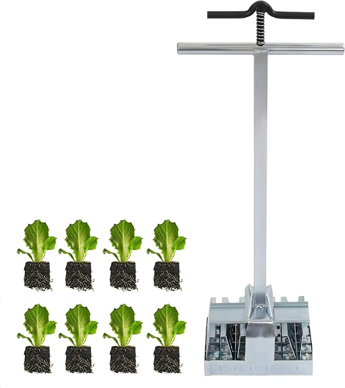 KUAFU Soil Block Maker Soil Blocker Compatible with The 1020 Tray Suitable for Seeding Seed Starting Seed Starting Soil Propagating Cuttings or Transplanting Seedlings Zinc-Plated Steel