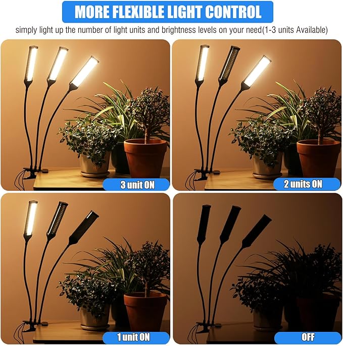 LED Grow Lights for Indoor Plants [ ] Full Spectrum Grow Light 8 in1 Auto On/Off Timing 4/8/12H Plant Lights for Indoor Growing