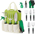 GreatBuddy Garden Tool Set for Women 9 Piece Heavy Duty Rust-Proof Gardening Tool Set with Ergonomic Handles &amp Durable Organizer Handbag Ideal Gardening Gifts for Mothers Gardener BeginnersGr