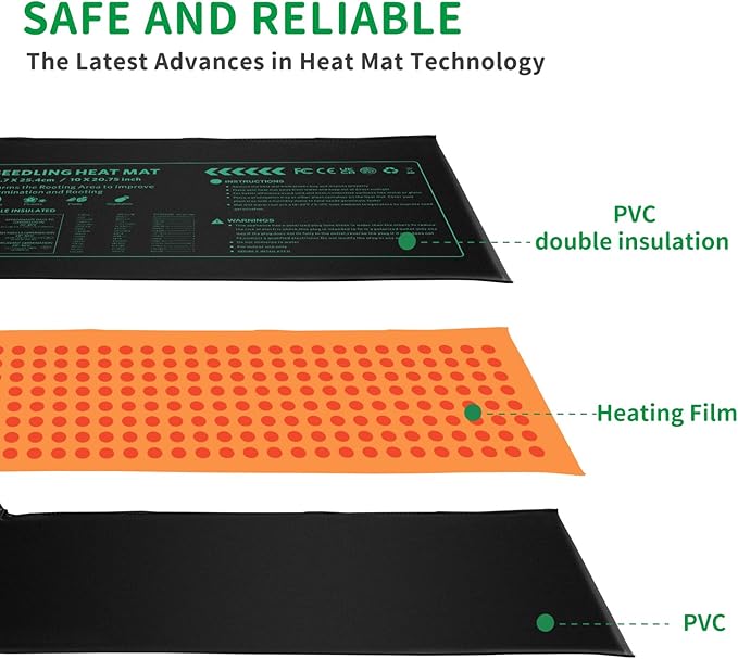 Seedling Heat Mat for Seed Starting10 x 20.75 Waterproof Heating Pad for Indoor Plants Germination Gardening Hydroponic Greenhouse
