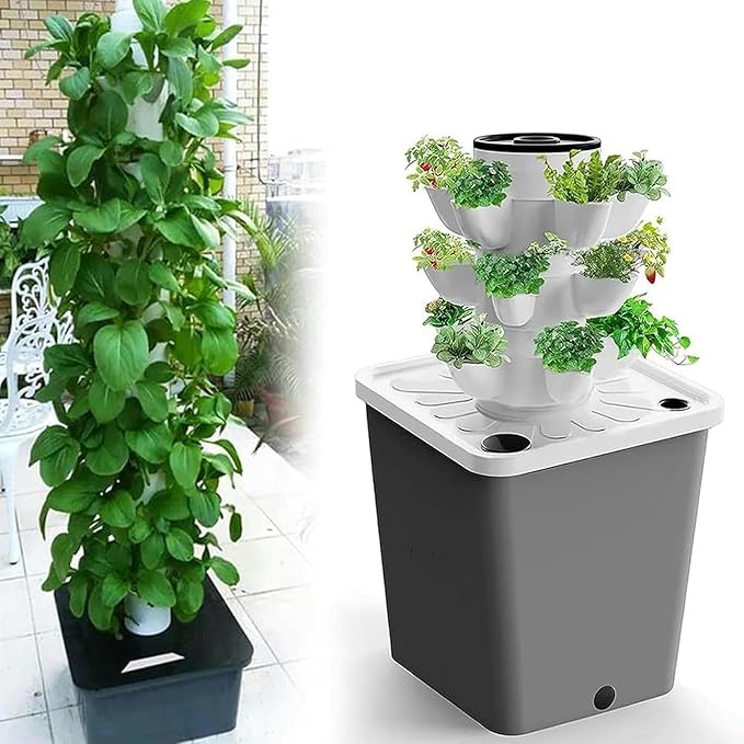 AMNOOL Garden Hydroponic Growing System 15/20/25/30 Pods Hydroponics Tower Aeroponics Grow Kit Aquaponics Planting System Fruits and Vegetable 30Holes//1pc**1