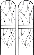 2 Pack Metal Garden Trellis 71 x 19.7 Rustproof Trellis for Climbing Plants Outdoor Flower SupportButterfly Decor for PatioBackyard Black (Black 19.7''W x 71''L)