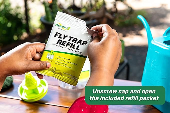 Rescue Outdoor Reusable Fly Trap Canister 4 Pack