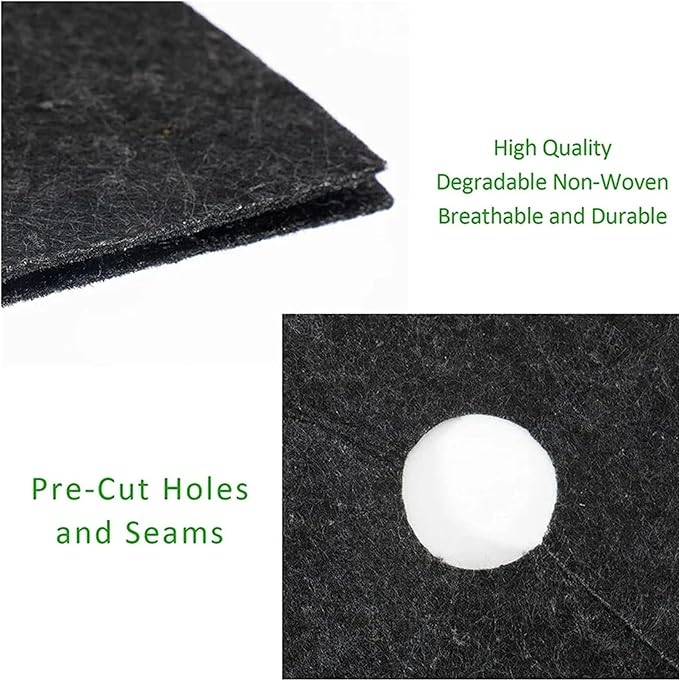 Non-Woven Tree Mulch Non-Woven Tree Mulch Ring Weeding Barrier Protector Mat Plant Cover Anti Grass Gardening Fabric Weed Control 15cm-82cm Tree Mulch Mats(5 PCS 42cm)