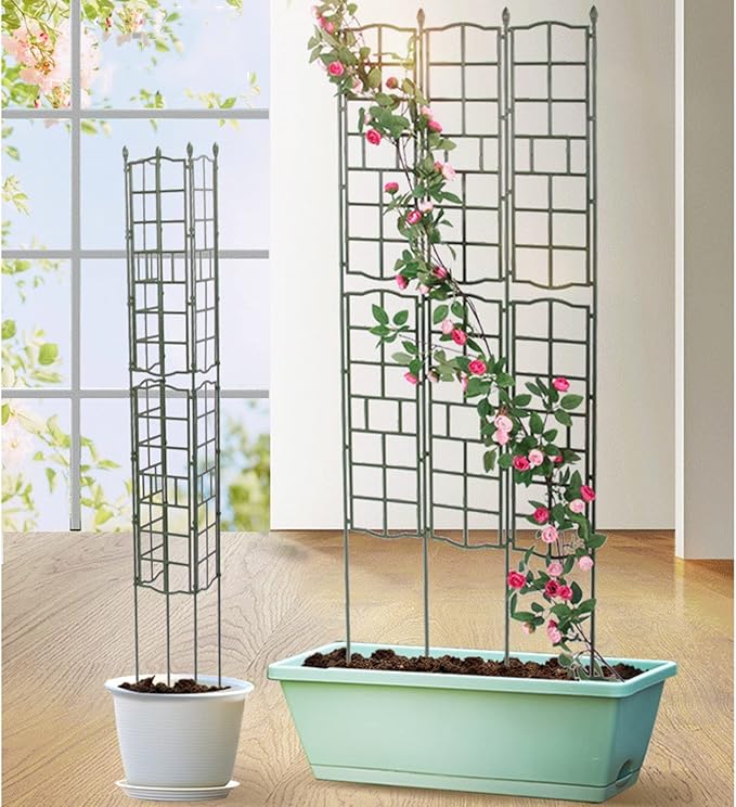 Foldable Garden Trellis For Climbing Plants Width: 50cm Height:90/120/150cm PE Steel Pipe Metal Garden Obelisk Garden Screen For Tomatoes Vegetables Fruits Flowers Pots Vines Stands ( Size : 50*