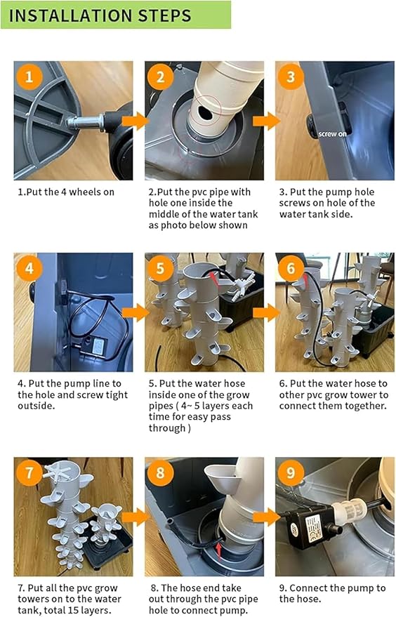 Hydroponic Kits Vertical Aeroponic Tower Garden for Growing Herbs Fruits and Vegetables - (one Pack) Beginner Hydroponics System