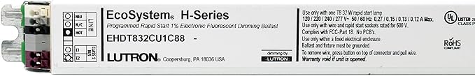 Lutron EHDT832CU1C88 Fluorescent Dimming Ballast 1-Lamp F32T8 32W T8 120/277V