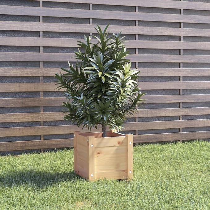 Garden Planters 2 pcsFreestanding PlantersMultifunctional High BedsBalcony Planter BoxPlant Privacy FencePatio Raised Bedsfor VegetablesFlowersOutdoorLawn12.2x12.2x12.2 Solid Wood Pine