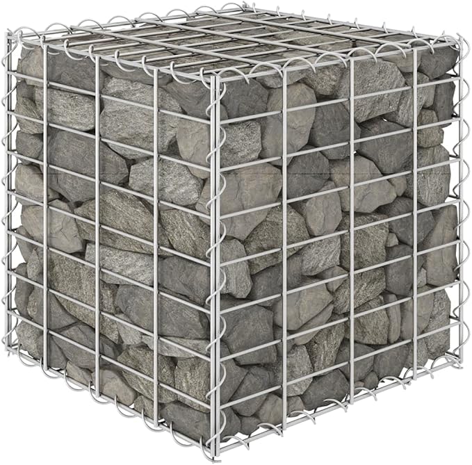 Cube Gabion Raised BedOutdoor Garden GabionsStone BasketsPlanters Raised Vegetable BedsGarden DecorationSteel Wire 15.7x15.7x15.7