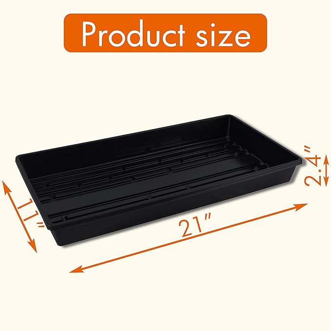 Gardzen 10 Pack Seed Trays Reusable Plant Grow Trays Ideal for Seed Starting Microgreens Indoor Gardening and Greenhouse Plant Nurseries - No Drain Holes 20x10