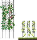 Garden Trellis for Climbing Plants Metal Garden Trellis Panels Black Plant Climbing Frame for Vines Rose Flowers Vegetables(135x46.5cm)