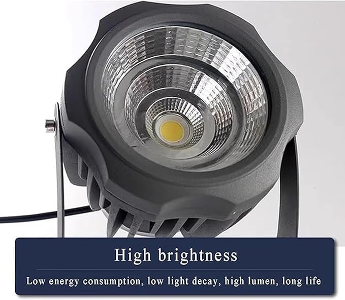 Tree Spotlights - IP65 LED Waterproof Spotlight Low Voltage DC12/24V Courtyard Lawn Landscape Lights Outdoor Rotation COB Floodlight for Plazas Parks and Villas(Blue10W-DC24V)