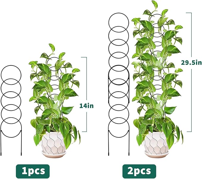 Garvee 12 Pcs Trellis for Climbing Plants Heavy Duty Sturdy Metal Trellis for Potted Plants Rustproof Houseplant Support for Plant Pothos Hoya Ivy Flower