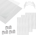12-Pack Polycarbonate Greenhouse Panels 23.8x47.6x0.24 Inch Clear Twin-Wall UV Protected Roof PC SheetsGreen House Plastic Boards for Outdoor Garden DIY Crafts &amp Plant Protection